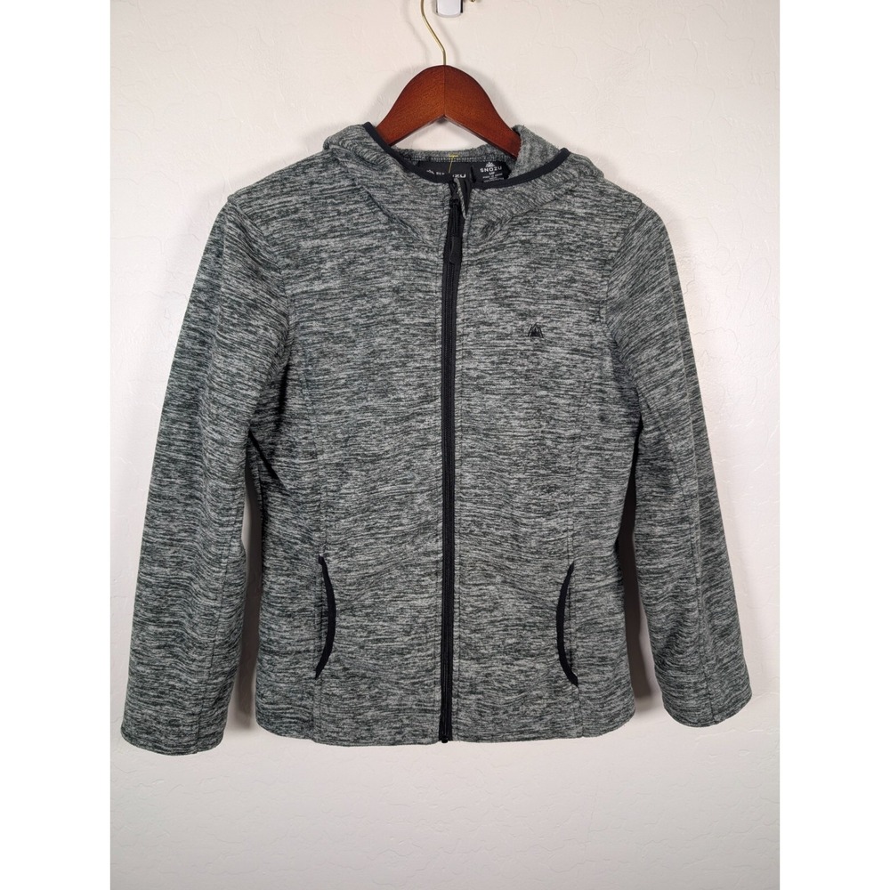 SNOZU Jacket Womens Medium Petite Gray Hoodie Full Zip Fleece Jacket Pockets